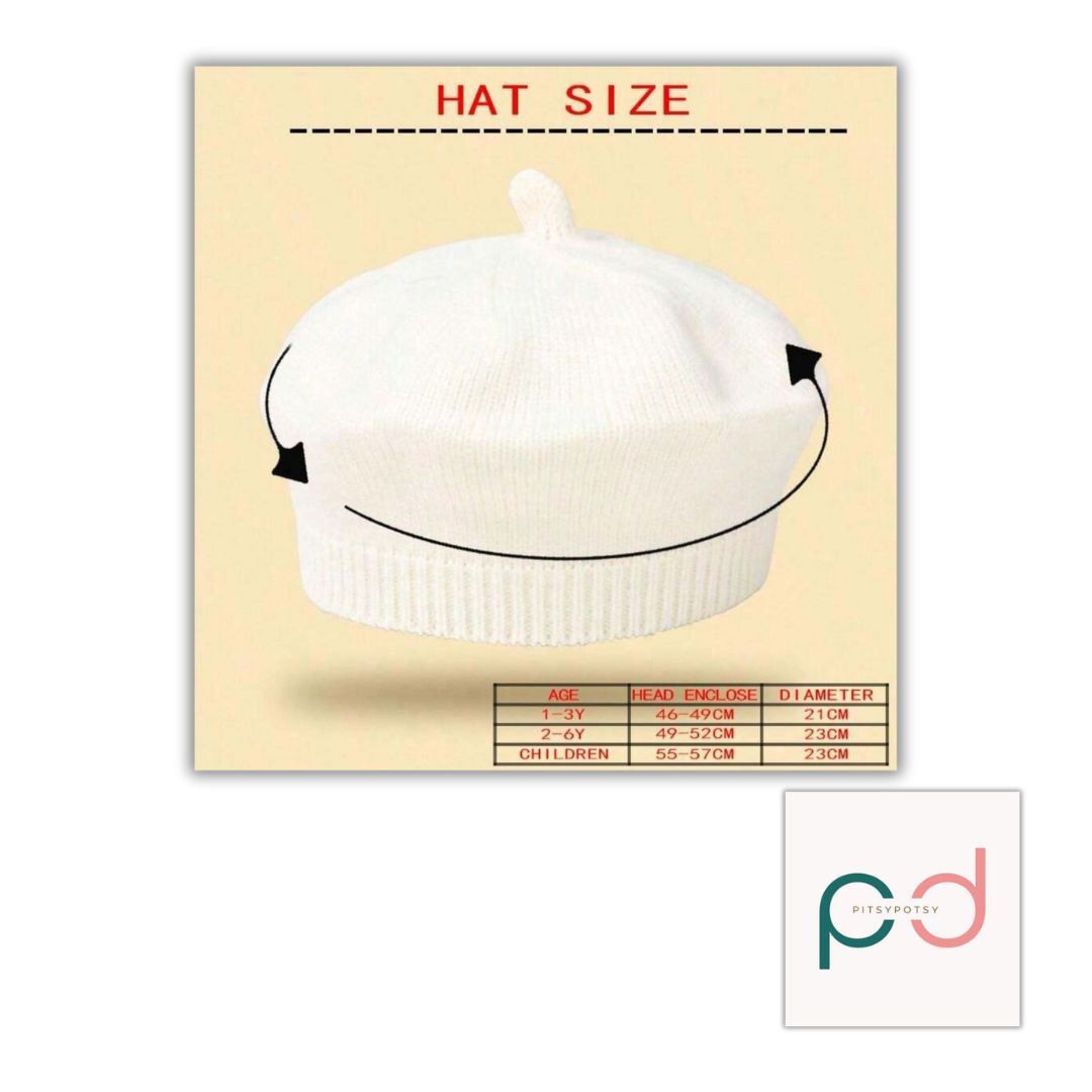 Knitted Beret with Pom Pom