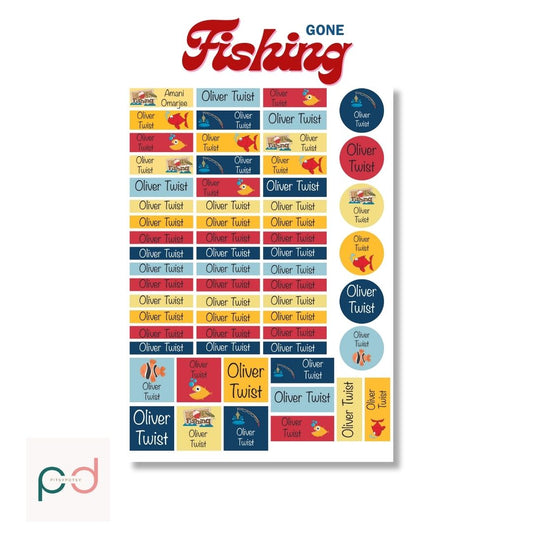 Gone Fishing Vinyl Labels