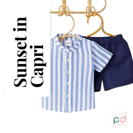 Vertical Striped Shirt & Shorts