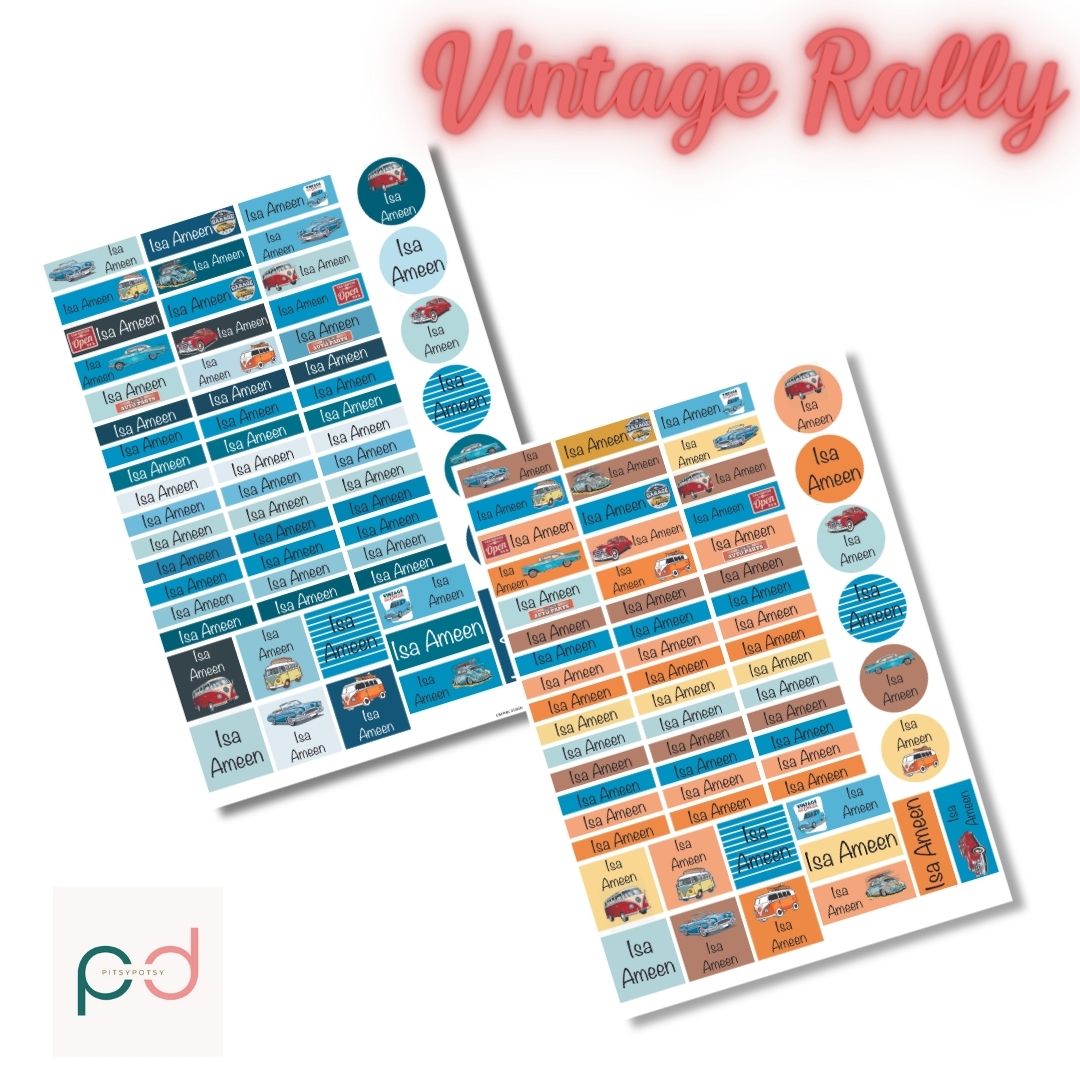 Vintage Rally Craze Vinyl Labels