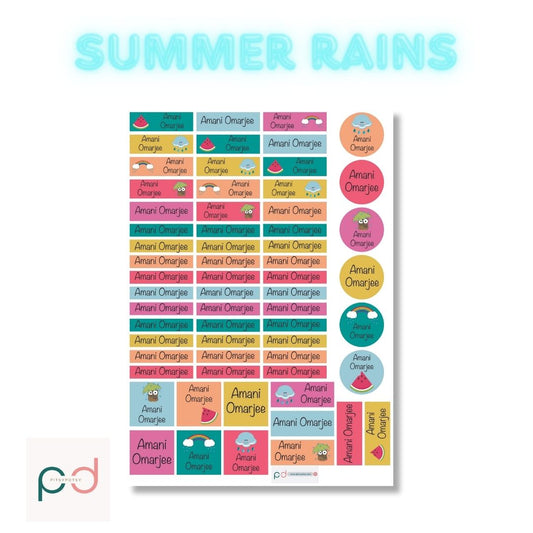 Summer Rains Vinyl Labels