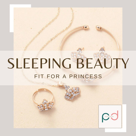 Sleeping Beauty : Crown Shaped Set with Rhinestones