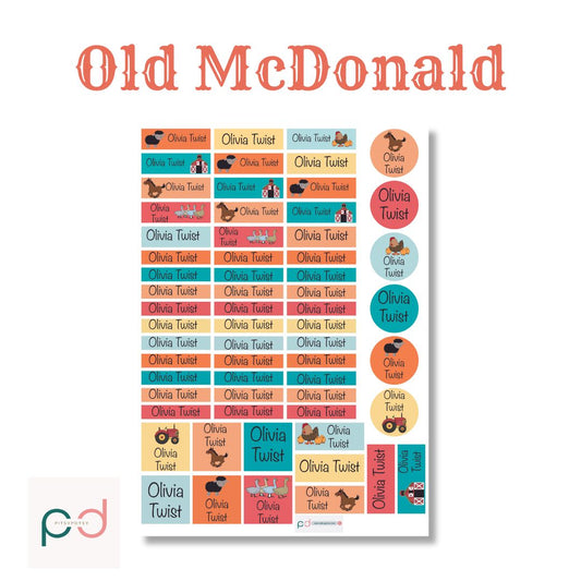 Old Mc Donald Vinyl Labels