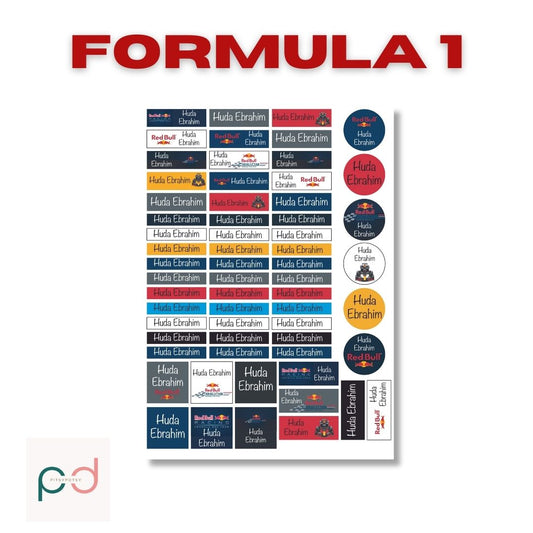 Formula 1 Vinyl Labels