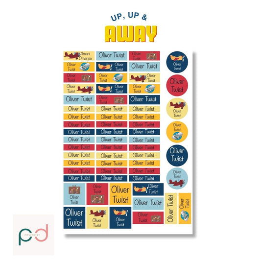 Up, Up & Away Vinyl Labels