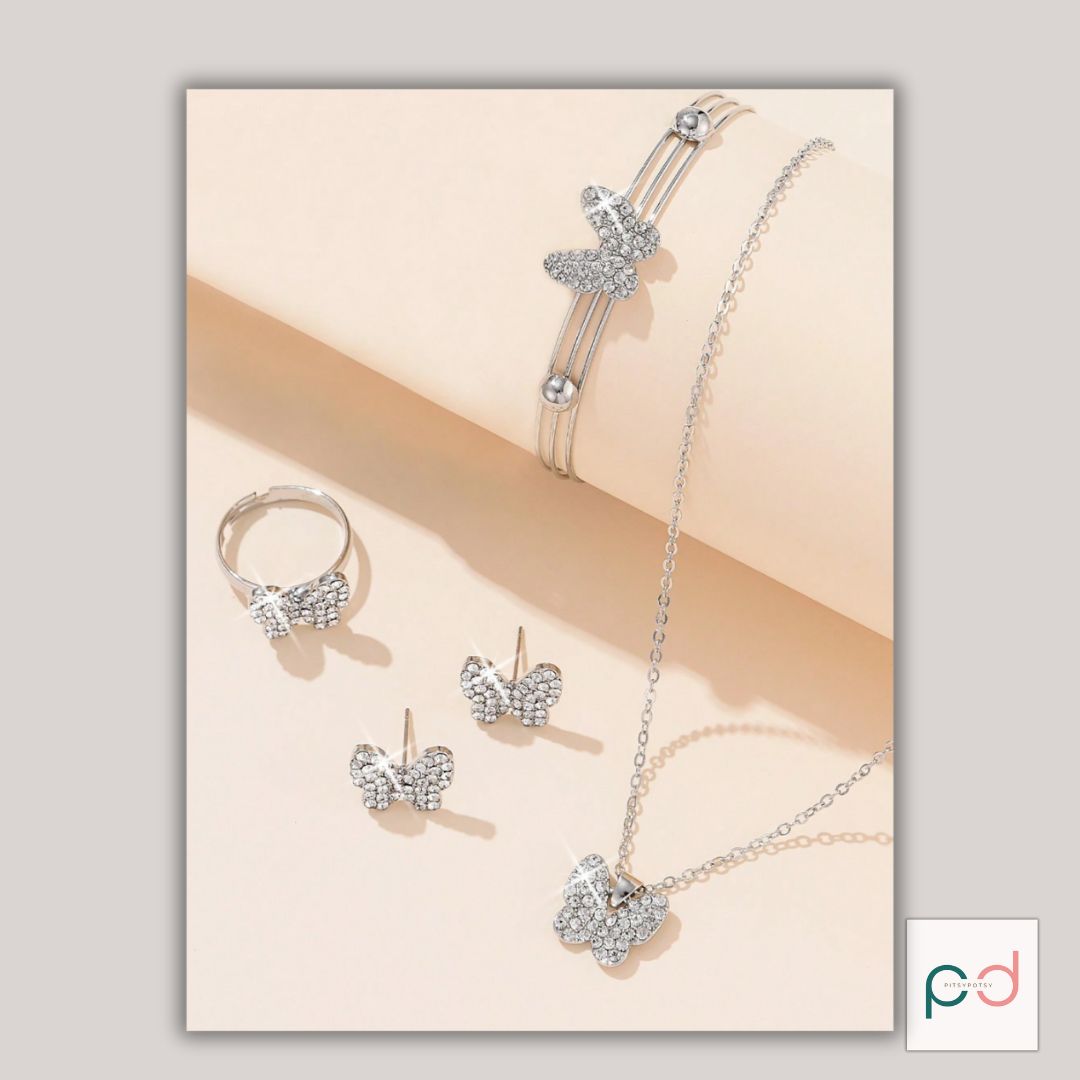 Cinderella: 5 Piece Butterfly Jewellery Set